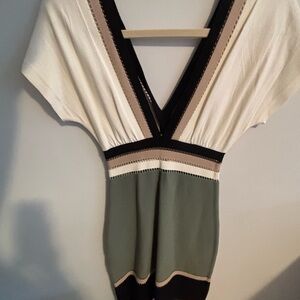 Missoni Striped Knit Scarf in Black, Cream, and Green
